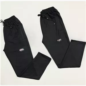 شلوار اسلش گلکسی مردانه دمپا ساده رنگ مشکی سایز L XL 2XL جیوب زیپ دار بند تنظیم کننده کمر