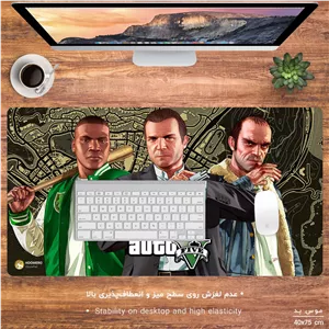 ماوس پد مخصوص بازی هومرو مدل MX1310 طرح بازی جی تی ای GTA - با بهترین کیفیت