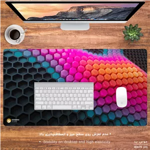 ماوس پد هومرو مدل MX1359 طرح Dark Hexagons 3D - با بهترین کیفیت