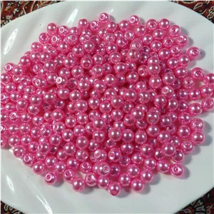 مروارید سنگی 8 میلیمتری صورتی (10 عدد)