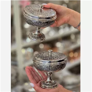 قندان گلبرگ مسی تک پایه کروم