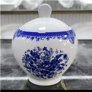 قندان ایتالیا اف چینی زرین فلورانس سرمه ای 