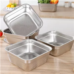 آبکش و لگن مربع 12 پارچه یونیک