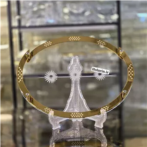 سینی لوکسسینی پذیرایی تراش خورده طرح بابونه نگین دار کد 146 پس کرایه