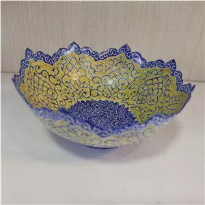 کاسه مینا کاری درجه یک و صادراتی اثر استاد پاینده