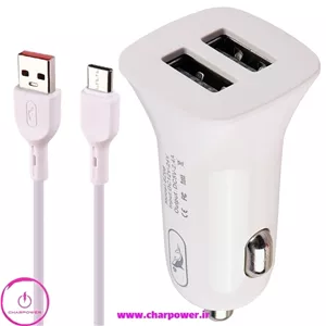 شارژر فندکی اسکای دلفین Sky dolphin مدل SZ08T توان 12 وات کابل تایپ سی