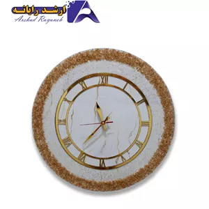 ساعت دیواری چوبی رزینی کار شده با سنگ کریستال