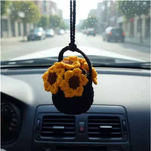 گلدان گل آویز ماشین بافتنی