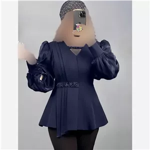 کت زنانه مجلسی پارچه مازراتی آستین ارگانزا مروارید دوزی شده مدل مهتاب