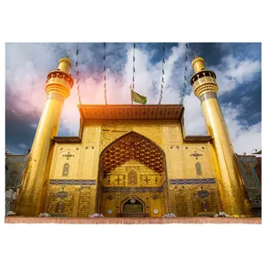 کتیبه مخمل افقی طرح ایوان نجف حرم حضرت علی علیه السلام (700996) - 140 200 سانتیمتر