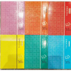 دفتر 80 و 100 برگ چسبی کلاسیک رنگی تکنو خط دار