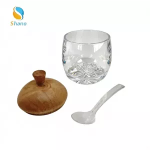 مربا خوری قاشقدار اکرولیک درب بامبو کوچک کد کالا 3365 (پس کرایه