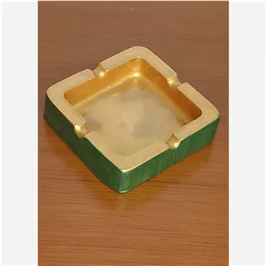 زیرسیگاری مربع زرین، سنگ مصنوعی، طرح رزین،هدیه