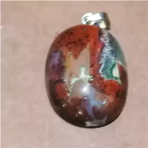 گردن آویز کلکسیونی  سنگ عقیق شجر خراسانی معدنی  433224