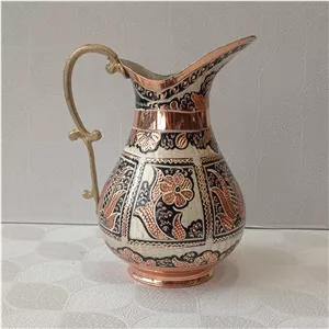 پارچ مسی نقره کوب الماس تراش اردکی
