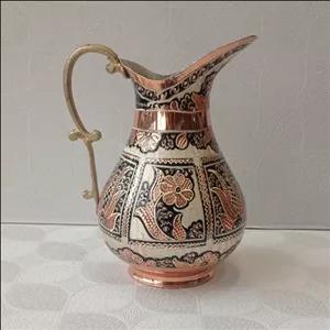 پارچ مسی نقره کوب الماس تراش اردکی