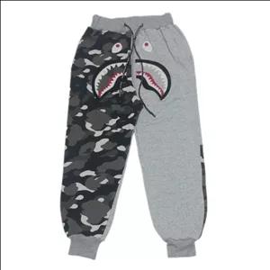 شلوار گرمکن طوسی بدون کرک چریکی بیپ bape