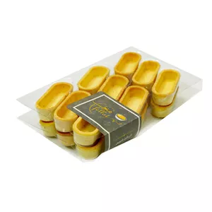 نان تارت شیرین وانیلی مدل بیضی بسته 250 گرمی (18 عددی)