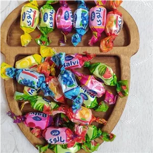 تافی دورنگ مغزدار میوه ای بالوی شونیز  ( 500 گرم )