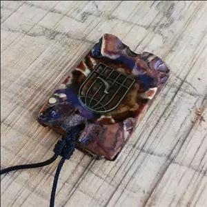 گردنبند دست ساز اپوکسی کاج  مدل مرغ آمین طرح کاج طبیعی کد 1296(ارسال رایگان ) 