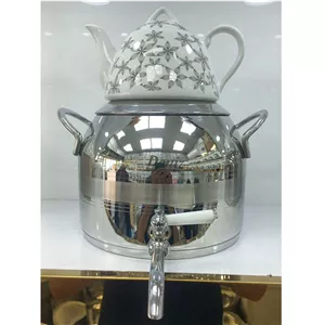 کتری قوری شیردار استیل مارک دنیز طرح ترک کف چدن سنگین 6لیتر