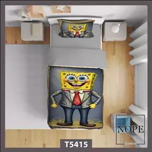 روتختی مدل باب اسفنجی 5415 تکنفره 5 تکه مناسب تخت سایز 90 سانت