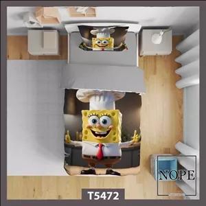 روتختی مدل باب اسفنجی آشپز تکنفره 5 تکه مناسب تخت سایز 90 سانت