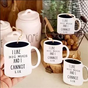 آویز دکوری  آشپزخانه نشانگر چوبی دکوراتیو آویز روستیک تکست Big Mug