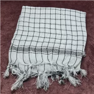چفیه سفید گره دار جنس متوسط 