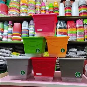 گلدان پلاستیکی مربع یا چهارگوش آزالیا پنج گلپونه