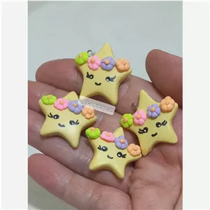 پیکسل خمیری ستاره شاخ دار قابل نصب بر گیره گلسر آویز کد28