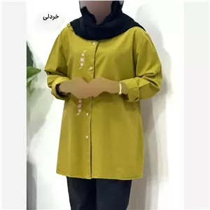 مانتو زنانه مدل کمند جنس لینن پنبه ای سایز بزرگ 40 تا 52