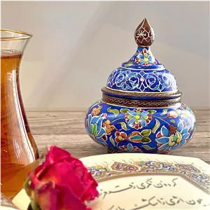 قندان میناکاری نقلی لاجورد 