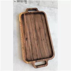 سینی چوبی دسته دار مستطیل،چوب گردو