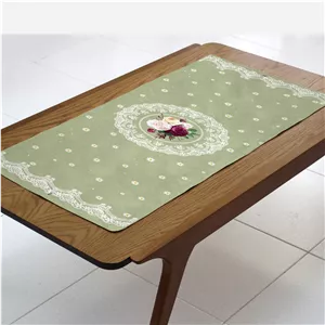 رانر مخمل طرح بابونه 90در 35 با آستر