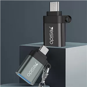 OTG میکرو USB یسیدو مدل GS07 مبدیل USB آلومینیومی سرعت 480Mbps شارژ 2.4A کوچک و سبک