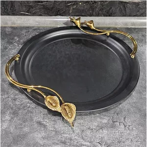 سینی لیلیوم مشکی طلایی
