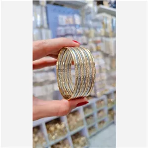 النگو آینه ای دو رنگ زنانه رنگ ثابت شش عددی