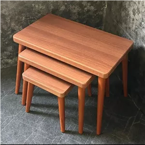 میز عسلی کمجا 3 تیکه ام دی اف رنگ فندقی (پس کرایه)