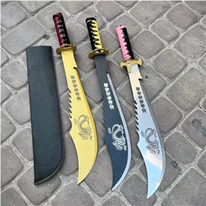  چاقو بامبو 60 سانت تیغه طرح دار زنجانی با غلاف