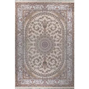 فرش بهشتی 1200 شانه کلکسیون تبریز کد 1290 زمینه کرم (برجسته)