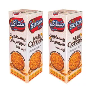 بیسکوییت سبوس دار چند غله ستاک - 370 گرم بسته 2 عددی