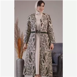 مانتو بلند سوزندوزی طرح ترمه