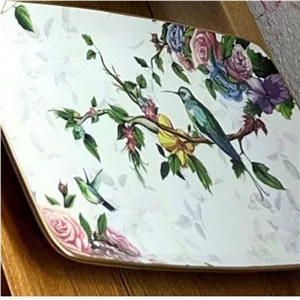 دیس تک بزرگ آبی و گنجشک برند GONUL دو طرح SPRINGFLORES 