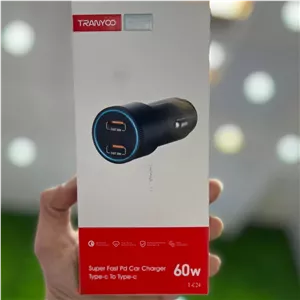 شارژر فندکی خودرو مدل ترانیو t-c24  فست شارژ Fast charger تایپ سی (60 w)