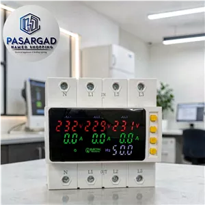 محافظ ولتاژ و جریان سه فاز 100 آمپر پاسارگاد (مجهز به کنترل فاز) محافظ برق صنعتی سه فاز دیجیتال