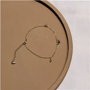پابند طلایی ژوپینگ آویز پروانه و باکس نگین کد PA00038