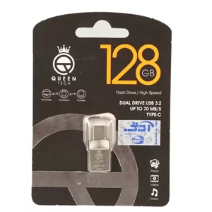 فلش 128GB USB3.2TypeC Queen Alpha Dual Drive نقره ای