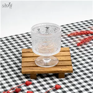 ظرف دسر  بستنی پایه دار  طرح زارا  ( یک عددی)