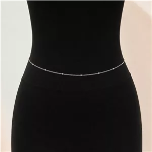زنجیر کمر مدل گوی ( خلخال ) نقره ای